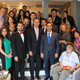 Julian Castro, then mayor of San Antonio, in blue tie, meets in 2013 with the Washington, D.C., chapter of the National Association of Hispanic Journalists. (Credit: Franklin Garcia)